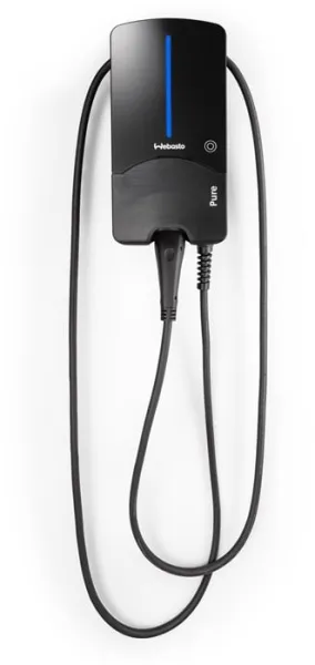 Webasto Pure Ladeboks 22 kW Type 2 Black Edition med 4.5 mtr. kabel - Integreret Type B fejlstrømsrelæ